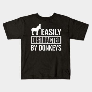 Easily Distracted By Donkeys Kids T-Shirt